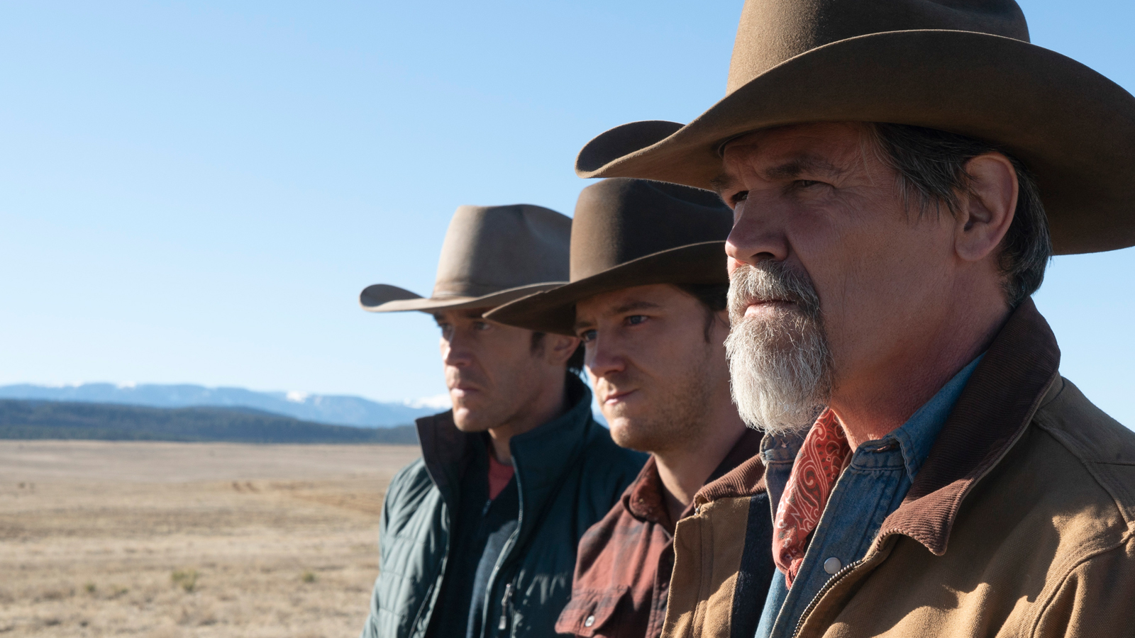 Tom Pelphrey, Lewis Pullman, and Josh Brolin, Outer Range