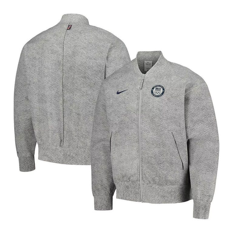 Nike Men's Gray Team USA 2024 Summer Olympics Media Day Look Full-Zip Jacket