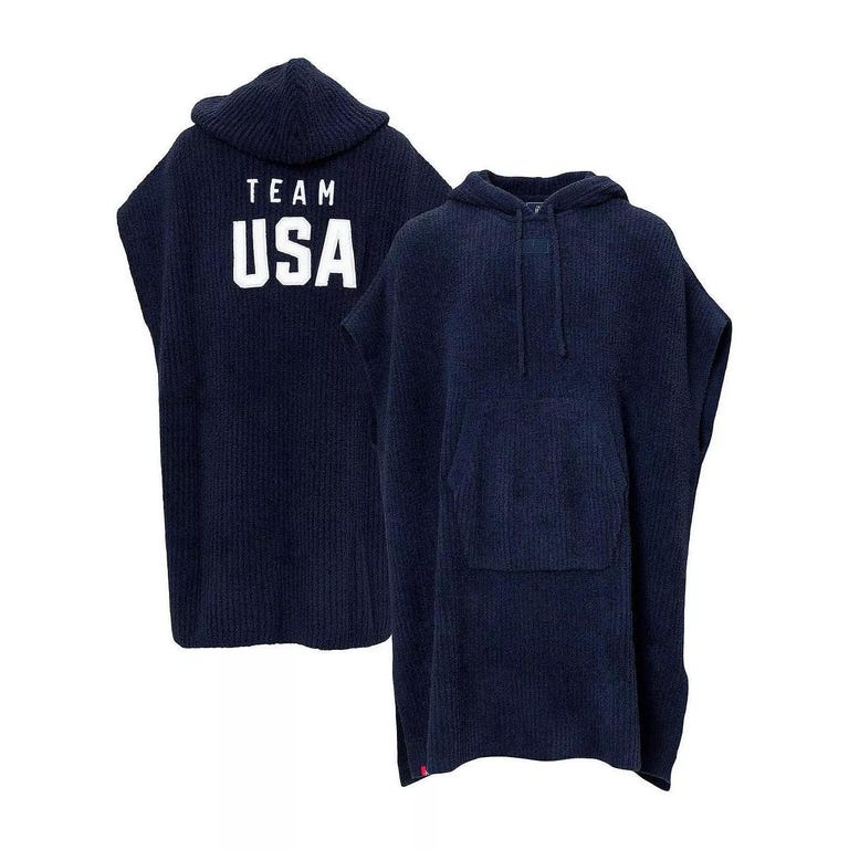 ALPHA Men's and Women's Navy Team USA Barefoot Dreams CozyChic Hooded Rib Cozy