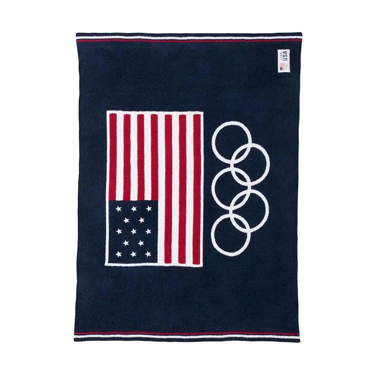 ALPHA Team USA Barefoot Dreams CozyChic Olympic Rings Throw