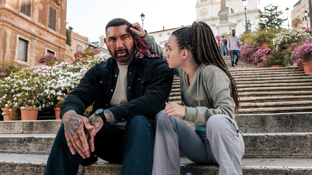 Dave Bautista and Chloe Coleman, My Spy: The Eternal City